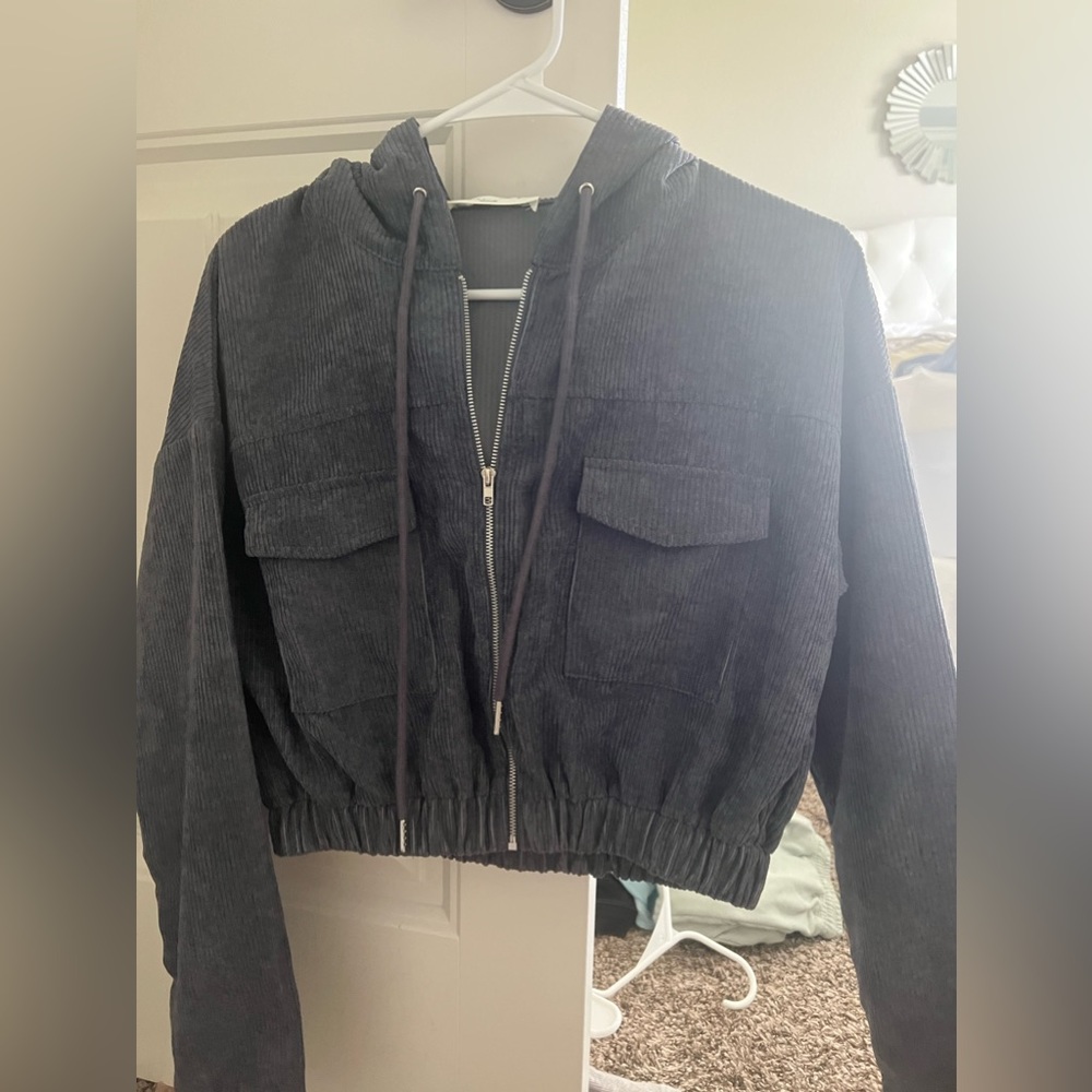 American threads cropped corduroy jacket